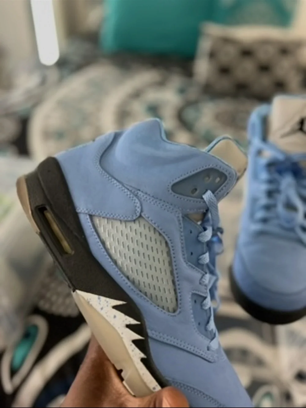 Jordan Kids' University Blue and Black Retro Basketball Sneakers